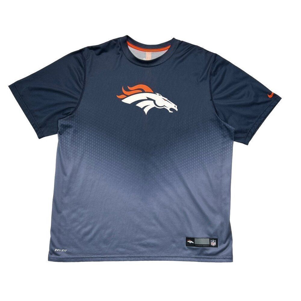 Nike Dri-Fit Tee Men's Size XL Blue NFL Team Denver Broncos Sideline T-Shrit
